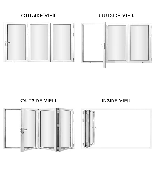 3 Panel Aluminum Bi-Fold Door White