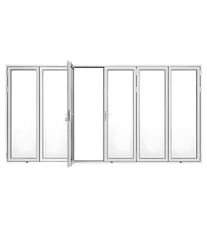 6 Panel Aluminum Bi-Fold Door White