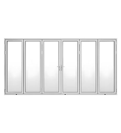6 Panel Aluminum Bi-Fold Door White
